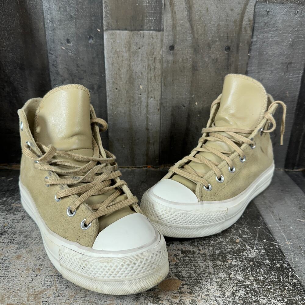 Converse‎ CTAS Women’s 8.5 Lift Hi Top Nomad Khaki Suede Sneakers A03250C